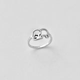 925 Sterling Silver Silhouette Elephant Ring | Dainty Spirit Animal Good Luck Silver Rings