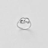 925 Sterling Silver Silhouette Elephant Ring | Dainty Spirit Animal Good Luck Silver Rings