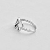 925 Sterling Silver Silhouette Elephant Ring | Dainty Spirit Animal Good Luck Silver Rings
