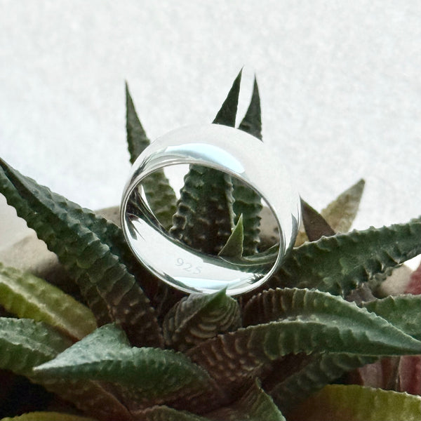 Sterling Silver Unisex 8MM High Polish wedding Band, Silver Rings, Stackable Bands