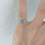 925 Sterling Silver Small Paw Print Ring | Dog Pet Animal Puppy Silver Rings