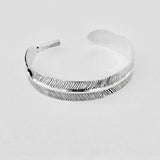 Sterling Silver Adjustable Unisex Feather Bangle, Cowboy Bracelet, Angels Wing Bangles