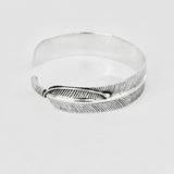 Sterling Silver Adjustable Unisex Feather Bangle, Cowboy Bracelet, Angels Wing Bangles