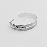 Sterling Silver Adjustable Unisex Feather Bangle, Cowboy Bracelet, Angels Wing Bangles
