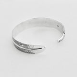 Sterling Silver Adjustable Unisex Feather Bangle, Cowboy Bracelet, Angels Wing Bangles