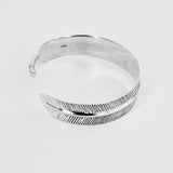 Sterling Silver Adjustable Unisex Feather Bangle, Cowboy Bracelet, Angels Wing Bangles