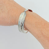 Sterling Silver Adjustable Unisex Feather Bangle, Cowboy Bracelet, Angels Wing Bangles
