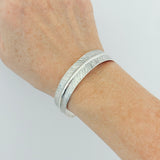 Sterling Silver Adjustable Unisex Feather Bangle, Cowboy Bracelet, Angels Wing Bangles