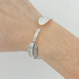 Sterling Silver Adjustable Unisex Feather Bangle, Cowboy Bracelet, Angels Wing Bangles