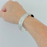 Sterling Silver Adjustable Unisex Feather Bangle, Cowboy Bracelet, Angels Wing Bangles