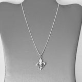 Sterling Silver Large Fleur De Lis Necklace, Silver Necklaces, Saints, Lily, France Chain