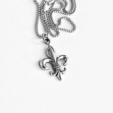 Sterling Silver Large Fleur De Lis Necklace, Silver Necklaces, Saints, Lily, France Chain