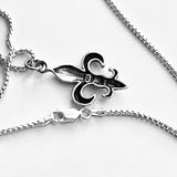 Sterling Silver Large Fleur De Lis Necklace, Silver Necklaces, Saints, Lily, France Chain