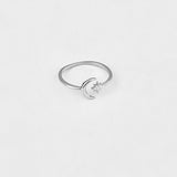 Sterling Silver Dainty Moon And Twinkle Star Ring | Celestial Silver Jewelry