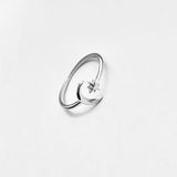 Sterling Silver Dainty Moon And Twinkle Star Ring | Celestial Silver Jewelry