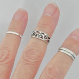 Sterling Silver Flower and Swirl Toe Ring, Silver Band, Flowers Jewelry