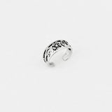 Sterling Silver Flower and Swirl Toe Ring, Silver Band, Flowers Jewelry