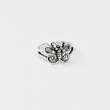 Sterling Silver Adjustable Butterfly Toe Ring, Boho Ring, Silver Ring, Spiritual Ring