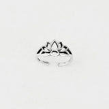 Sterling Silver Lotus Silhouette Toe Ring, Flower Ring, Lotus Ring