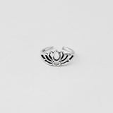 Sterling Silver Lotus Silhouette Toe Ring, Flower Ring, Lotus Ring