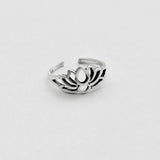 Sterling Silver Lotus Silhouette Toe Ring, Flower Ring, Lotus Ring