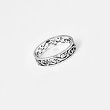 Sterling Silver Victorian Swirl Ring, Filigree Band, Stackable Wedding Jewelry