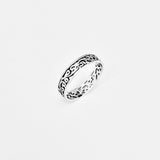 Sterling Silver Victorian Swirl Ring, Filigree Band, Stackable Wedding Jewelry