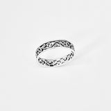 Sterling Silver Victorian Swirl Ring, Filigree Band, Stackable Wedding Jewelry