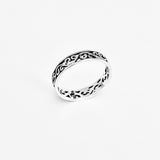 Sterling Silver Victorian Swirl Ring, Filigree Band, Stackable Wedding Jewelry