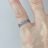 Sterling Silver Victorian Swirl Ring, Filigree Band, Stackable Wedding Jewelry