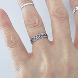 Sterling Silver Victorian Swirl Ring, Filigree Band, Stackable Wedding Jewelry