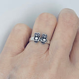 Sterling Silver Twin Owls Ring, Silver Rings, Spirit Bird Ring, Animals, Owl