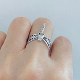 925 Sterling Silver Thin Filigree Dragonfly Ring | Delicate Boho Spirit Insect Jewelry