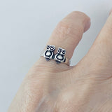 Sterling Silver Twin Owls Ring, Silver Rings, Spirit Bird Ring, Animals, Owl