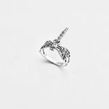 925 Sterling Silver Thin Filigree Dragonfly Ring | Delicate Boho Spirit Insect Jewelry