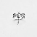 925 Sterling Silver Thin Filigree Dragonfly Ring | Delicate Boho Spirit Insect Jewelry