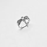 925 Sterling Silver Thin Filigree Dragonfly Ring | Delicate Boho Spirit Insect Jewelry