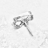 925 Sterling Silver Thin Filigree Dragonfly Ring | Delicate Boho Spirit Insect Jewelry