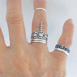 925 Sterling Silver Thin Filigree Dragonfly Ring | Delicate Boho Spirit Insect Jewelry