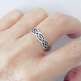 Sterling Silver Eternity Celtic Weave Ring, Silver Rings, Wedding Bands, Unisex Ring