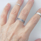 Sterling Silver Eternity Celtic Weave Ring, Silver Rings, Wedding Bands, Unisex Ring