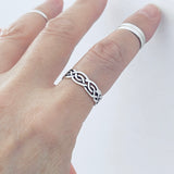 Sterling Silver Eternity Celtic Weave Ring, Silver Rings, Wedding Bands, Unisex Ring