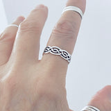 Sterling Silver Eternity Celtic Weave Ring, Silver Rings, Wedding Bands, Unisex Ring