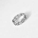 Sterling Silver Eternity Celtic Weave Ring, Silver Rings, Wedding Bands, Unisex Ring