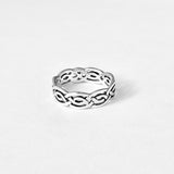 Sterling Silver Eternity Celtic Weave Ring, Silver Rings, Wedding Bands, Unisex Ring