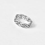 Sterling Silver Eternity Celtic Weave Ring, Silver Rings, Wedding Bands, Unisex Ring