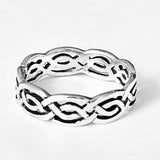 Sterling Silver Eternity Celtic Weave Ring, Silver Rings, Wedding Bands, Unisex Ring