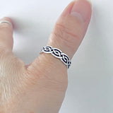 Sterling Silver Eternity Celtic Weave Ring, Silver Rings, Wedding Bands, Unisex Ring