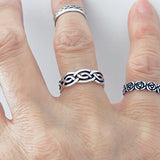 Sterling Silver Eternity Celtic Weave Ring, Silver Rings, Wedding Bands, Unisex Ring