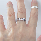 Sterling Silver Thin Eternity Celtic Band Ring, Silver Rings, Wedding Bands, Knots